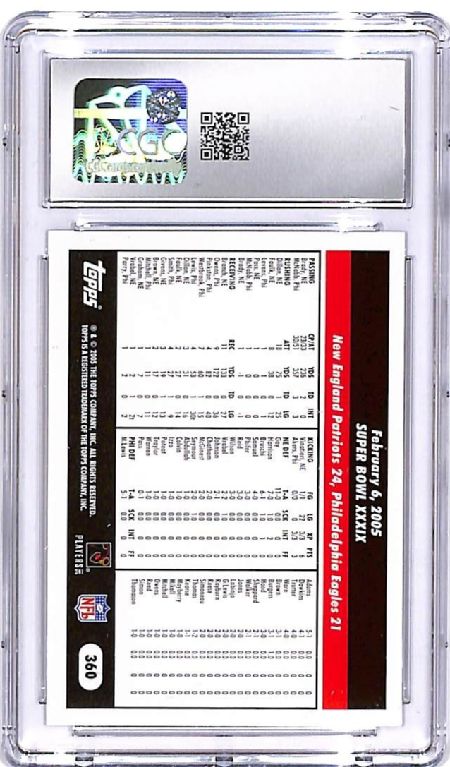 2005 Topps Tom Brady #360 CGC 9 Patriots
