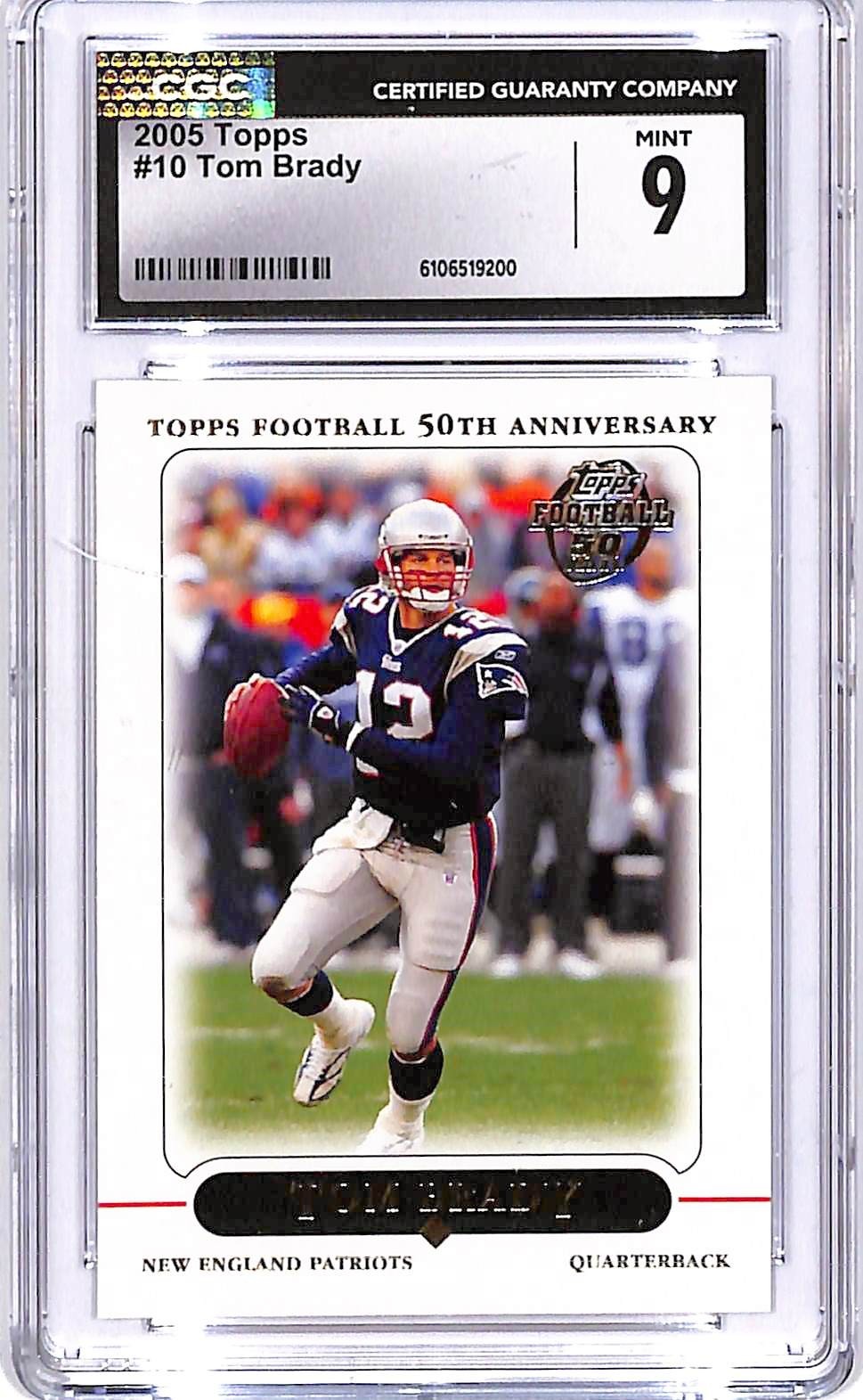 2005 Topps Tom Brady #10 CGC 9 Patriots