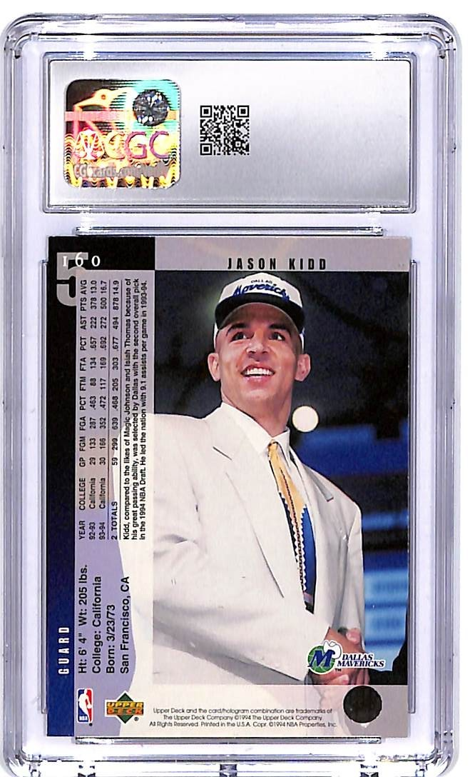 1994-95 Upper Deck Jason Kidd Rookie RC #160 CGC 9.5 Mavericks