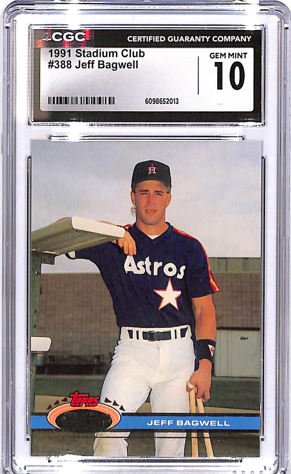 1991 Jeff Bagwell Topps Stadium Club - #388 (RC) CGC Mint 10