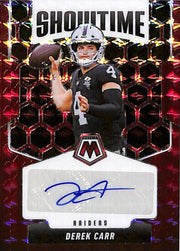 2025 Mosaic Derek Carr Auto Autograph Showtime Red /199 SOS-DCA Raiders