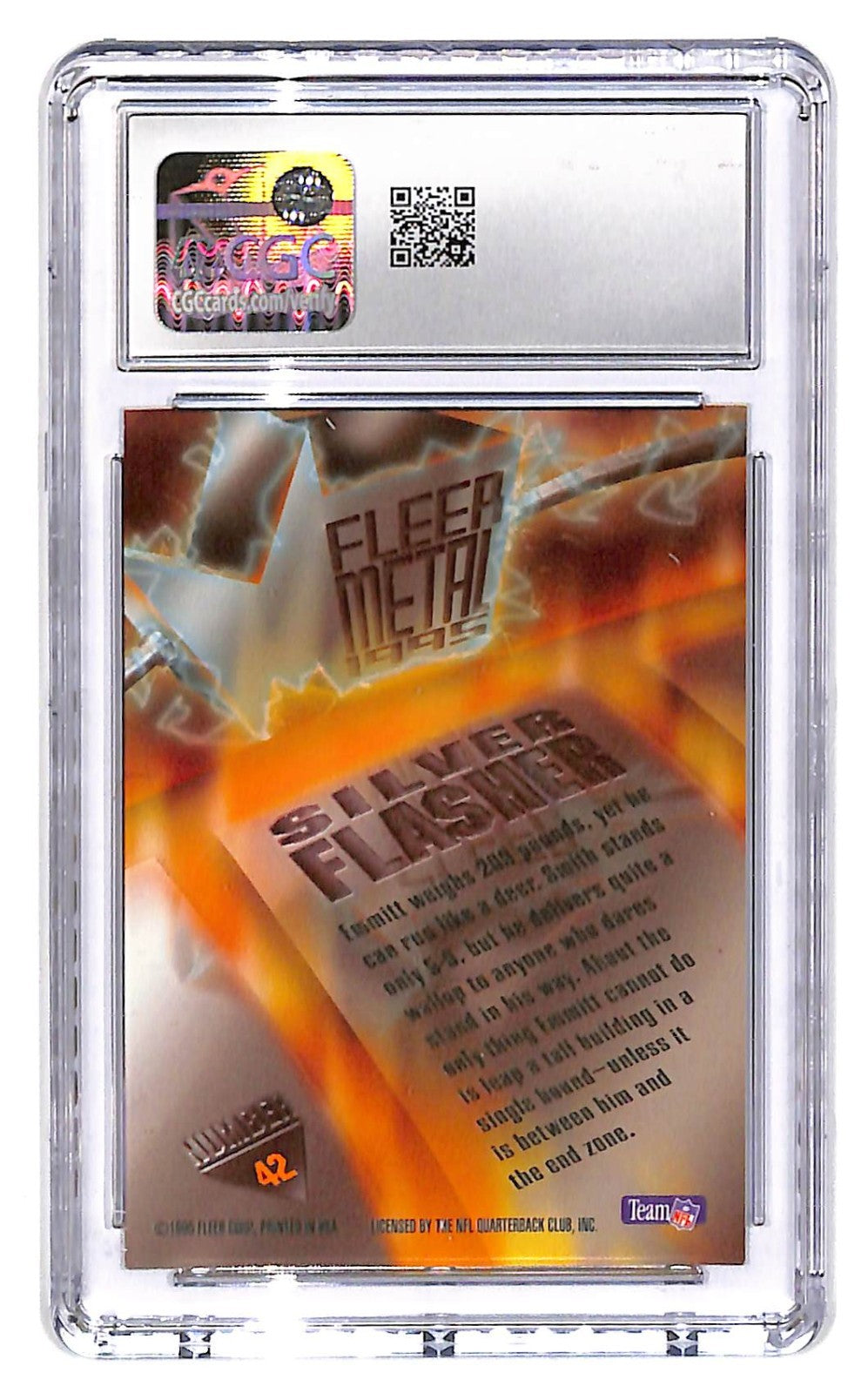 1995 Emmitt Smith Fleer Metal - Silver Flasher  #42 CGC Mint Plus 9.5