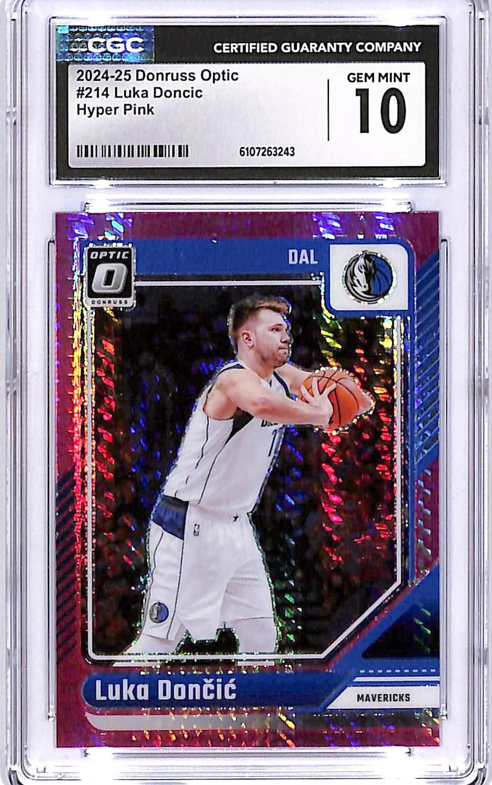 2024-25 Donruss Optic Luka Doncic Hyper Pink #214 CGC 10 Mavericks