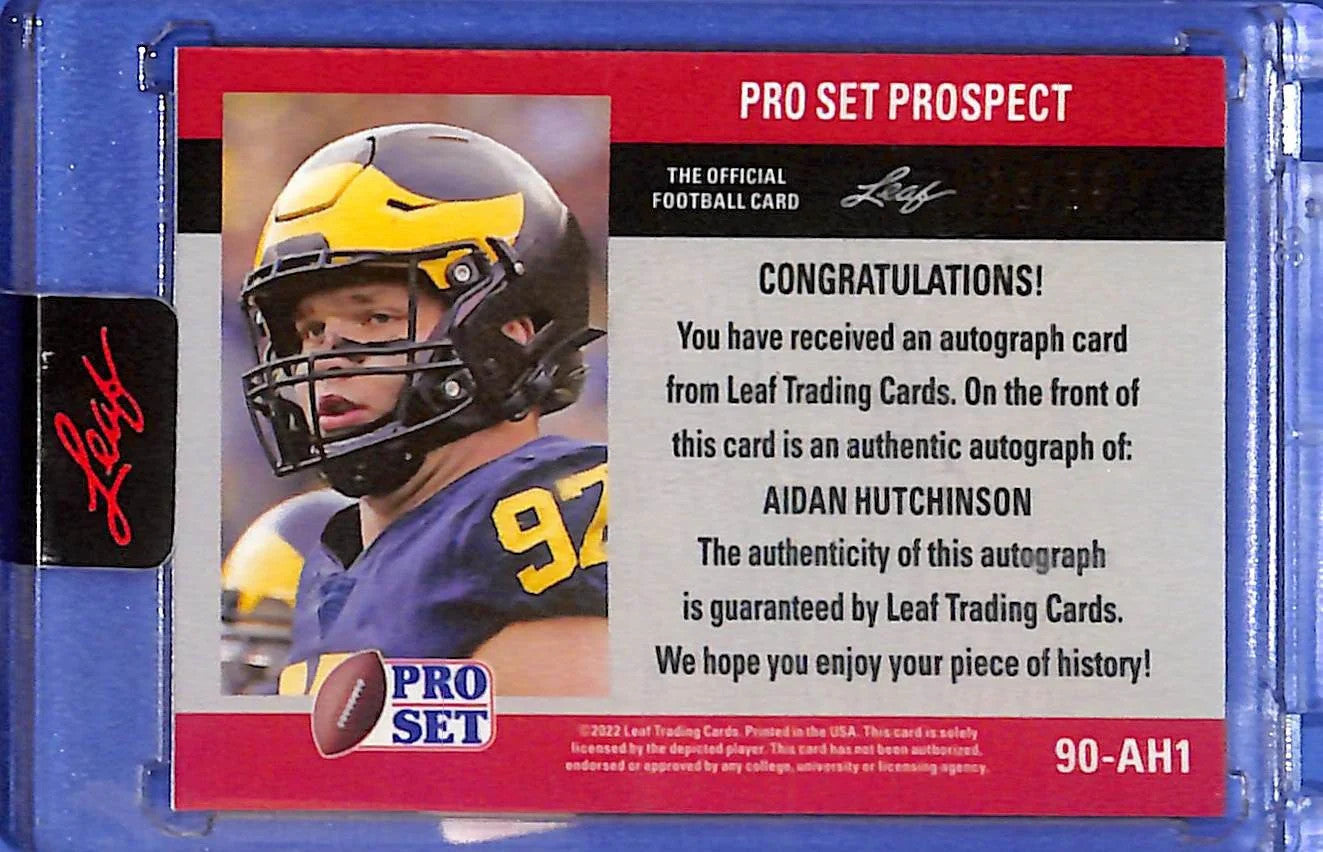 2022 LEAF Pro Set Prospect - Aidan Hutchinson AUTOGRAPH /30
