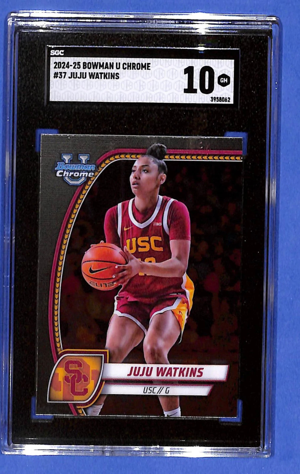 2024-25 Bowman University Chrome - JuJu Watkins #37 (RC) SGC 10 GM USC Trojans