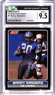 1990 Score Barry Sanders Young Superstars #1 CGC 9.5 Lions