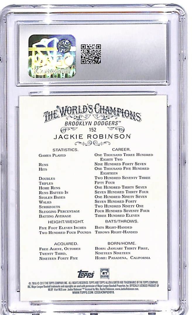 2017 Topps Allen and Ginter Jackie Robinson Hot Box Foil #152 CGC 10 Dodgers