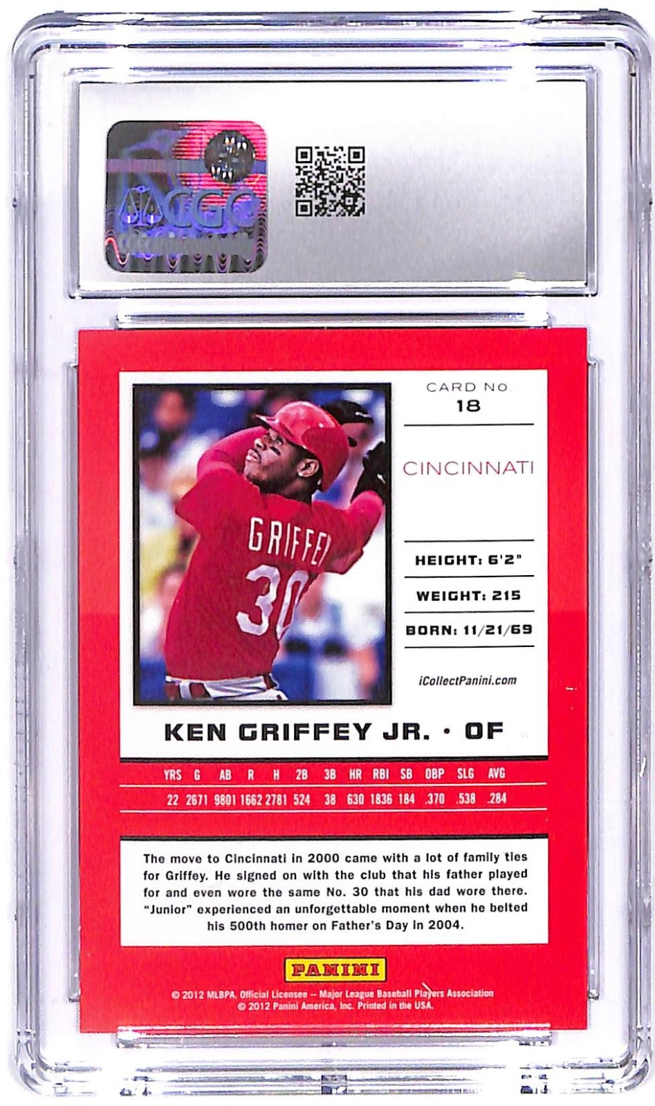 2012 Ken Griffey Jr Panini National Convention - Legends  #18 Holo CGC Mint 10
