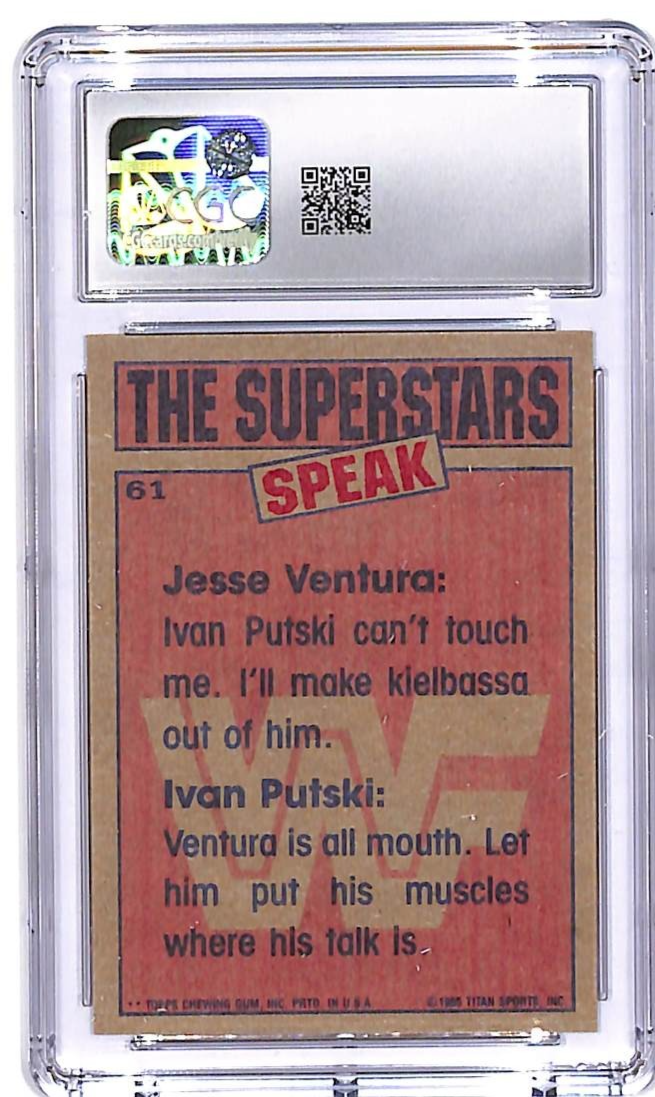 1985 Topps WWF Jesse Ventura Ivan Putski #61 CGC 9