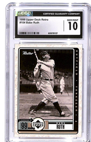 1999 Upper Deck Retro Babe Ruth #104 CGC 10 Yankees