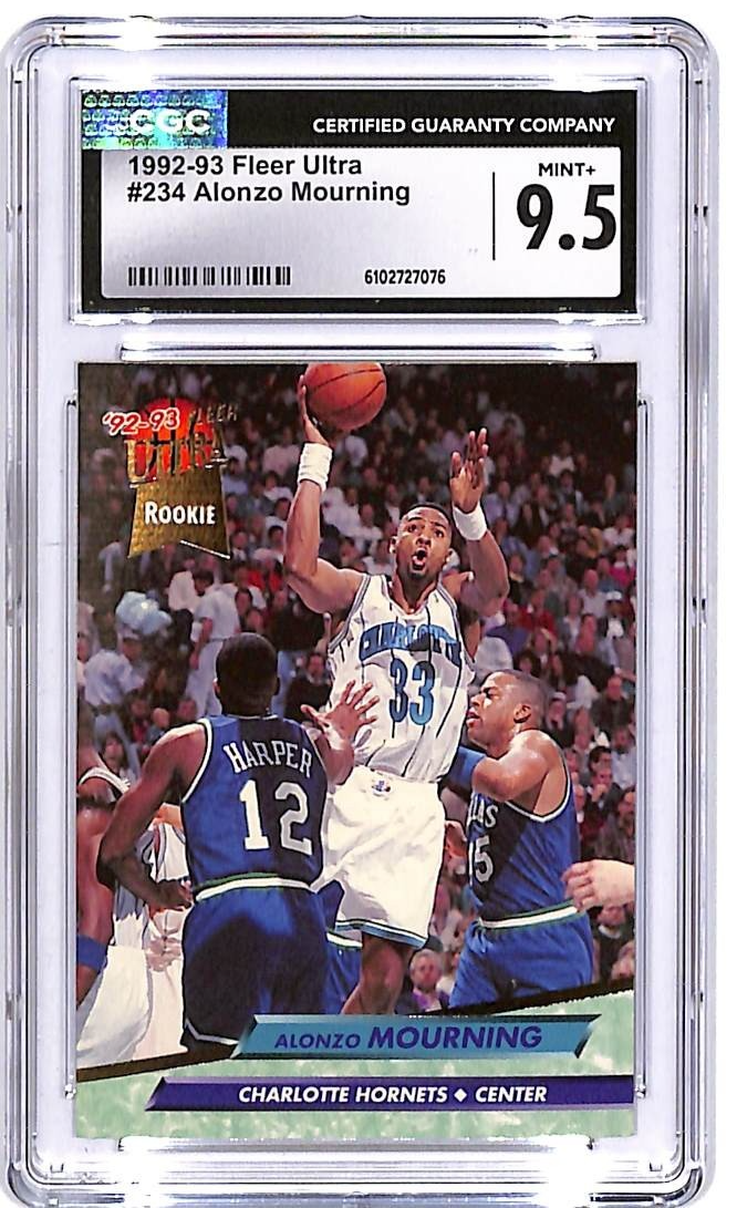 1992-93 Fleer Ultra Alonzo Mourning Rookie RC #234 CGC 9.5 Hornets