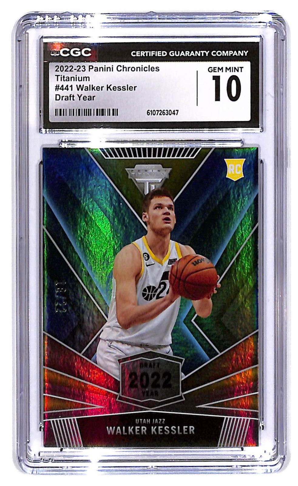 2022-23 Walker Kessler Panini Chronicles Titanium  #441 Draft #18/22 CGC 10