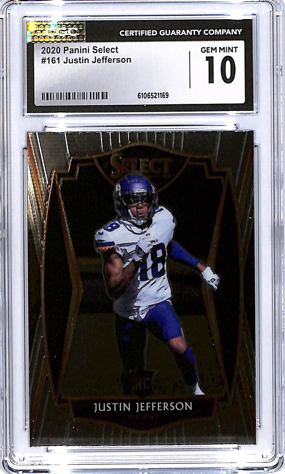 2020 Select Justin Jefferson Rookie RC #161 CGC 10 Vikings