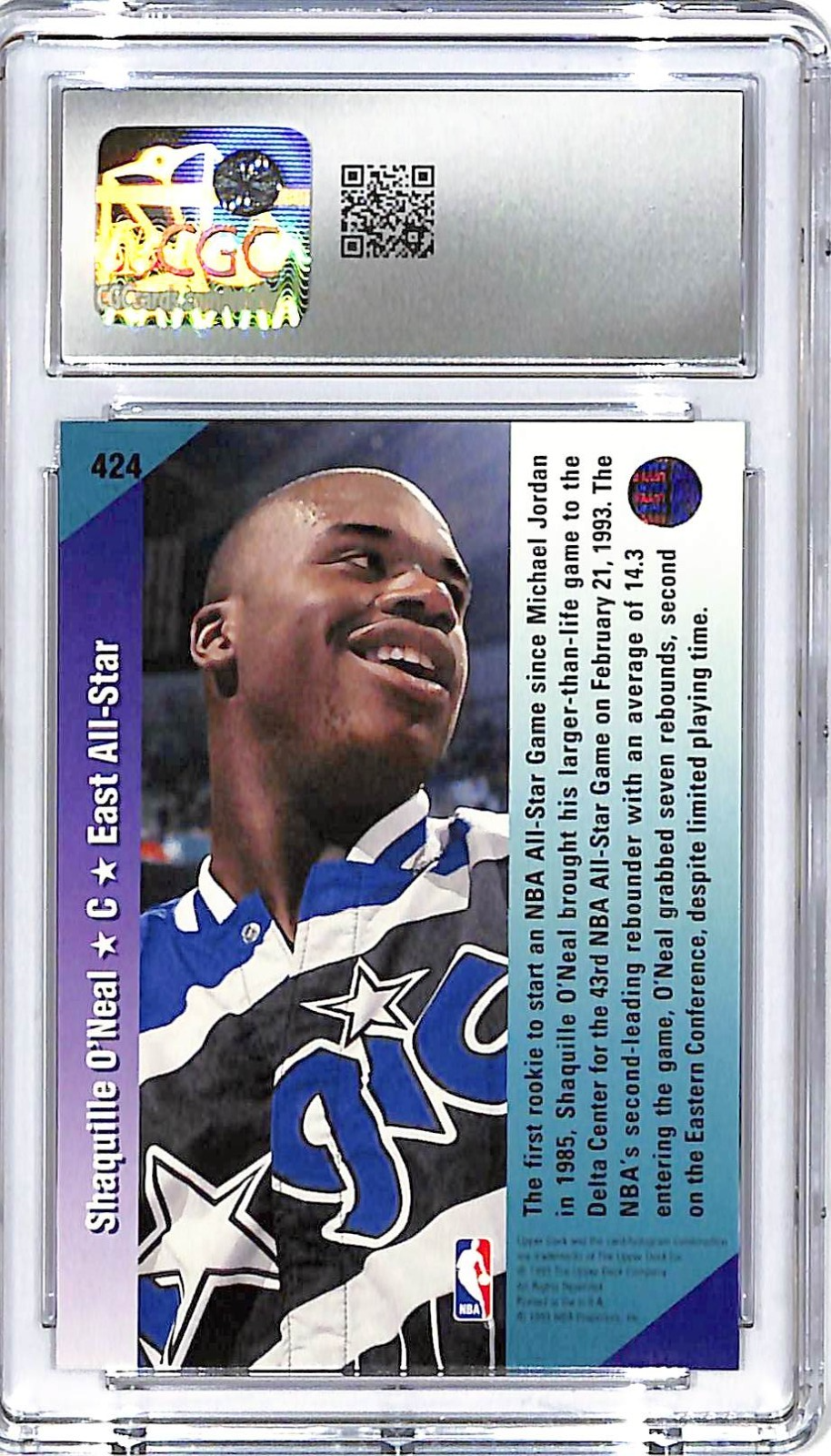 1992-93 Upper Deck Shaquille O'Neal All Star Rookie RC CGC 10 #424