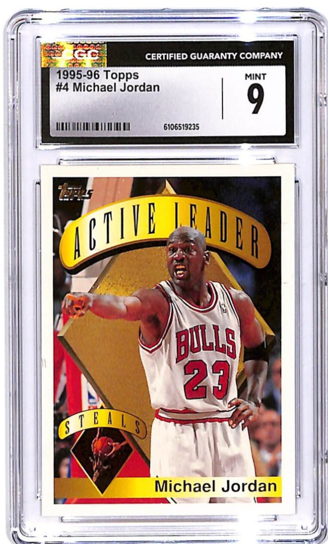 1995-96 Topps Michael Jordan Active Leaders #4 CGC 9 Bulls