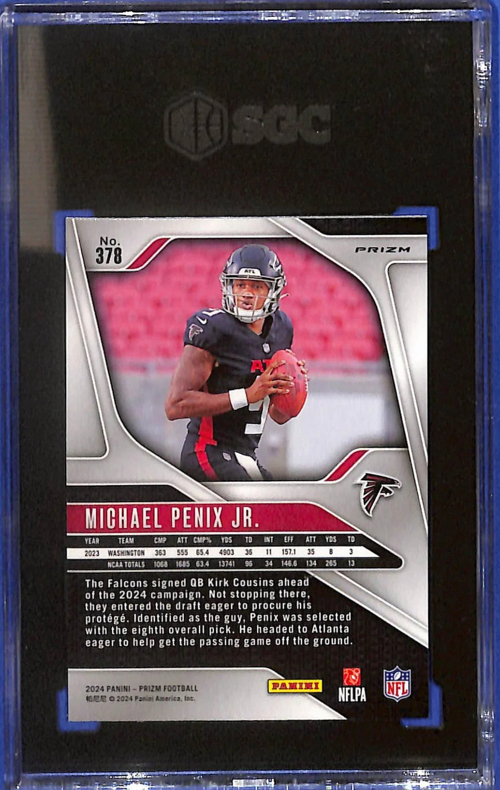 2024 Michael Penix Jr. Panini Prizm Green Prizm #378 Green Prizm (RC) SGC 10