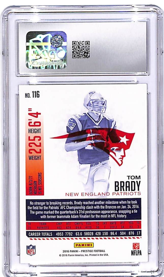 2016 Prestige Tom Brady #116 CGC 10 Patriots