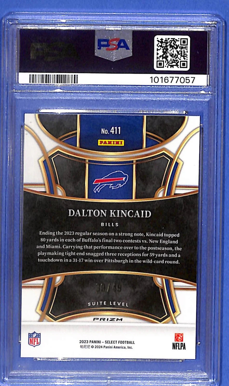 2023 Select Dalton Kincaid RC Red Prizim 30/49 PSA GRADED GEMT MINT #10 BUFFALO