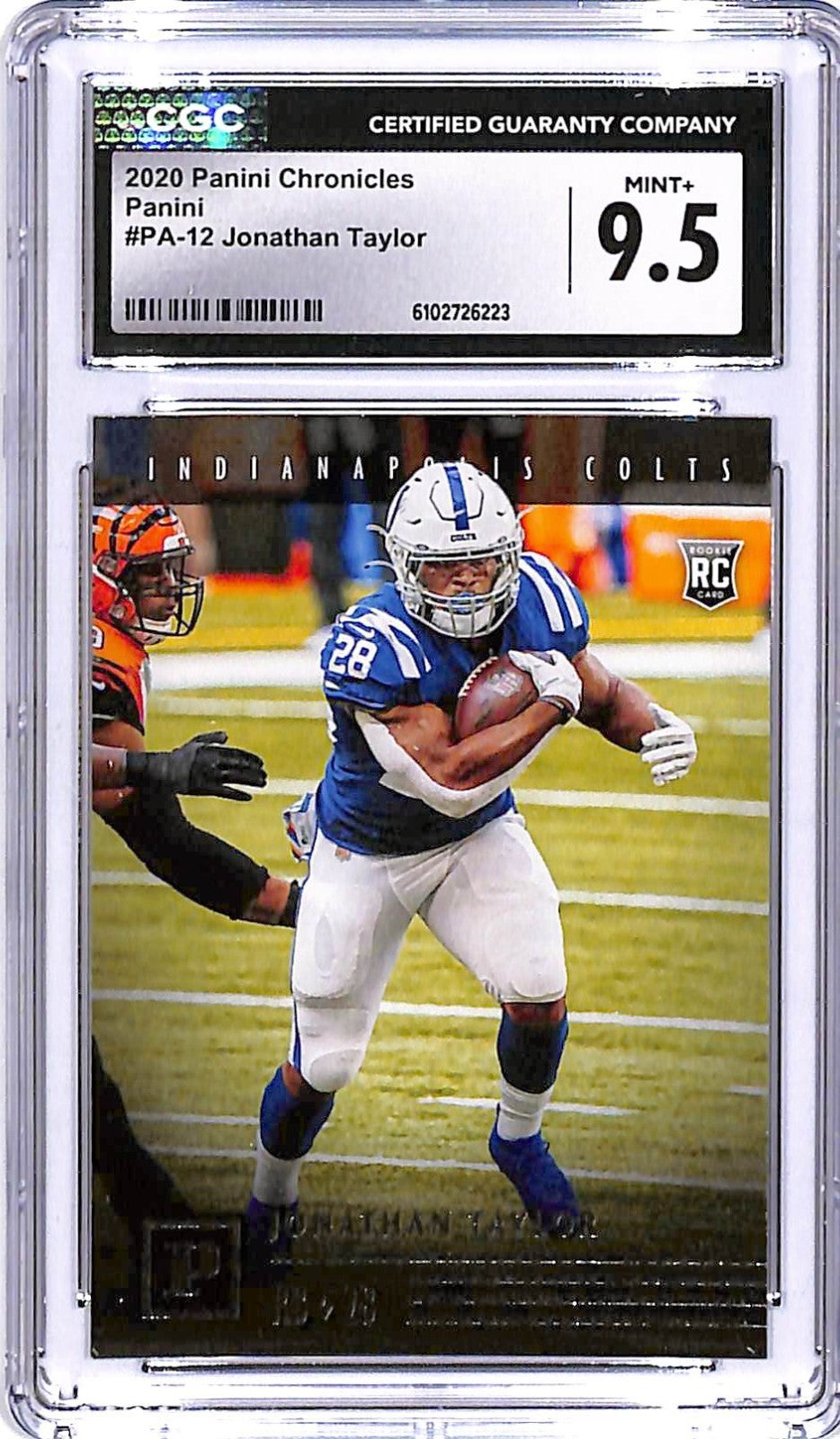 2020 Chronicles Jonathan Taylor Panini Rookie RC PA12 CGC 9.5 Colts