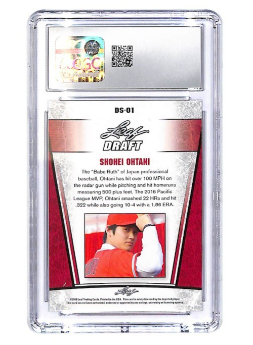 2018 Shohei Ohtani Leaf Special Release Draft Silver #DS-01 (RC) CGC Gem Mint 10