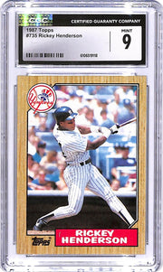 1987 Topps Rickey Henderson #735 CGC 9 Yankees