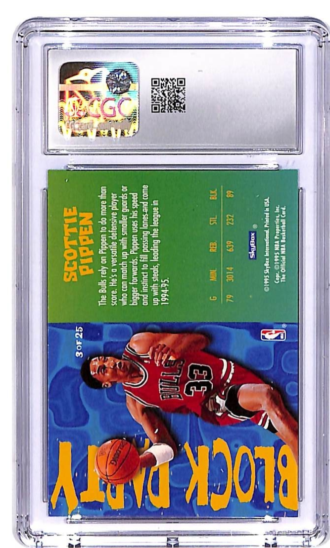 1995-96 Hoops Scottie Pippen Block Party #3 CGC 9.5 Bulls