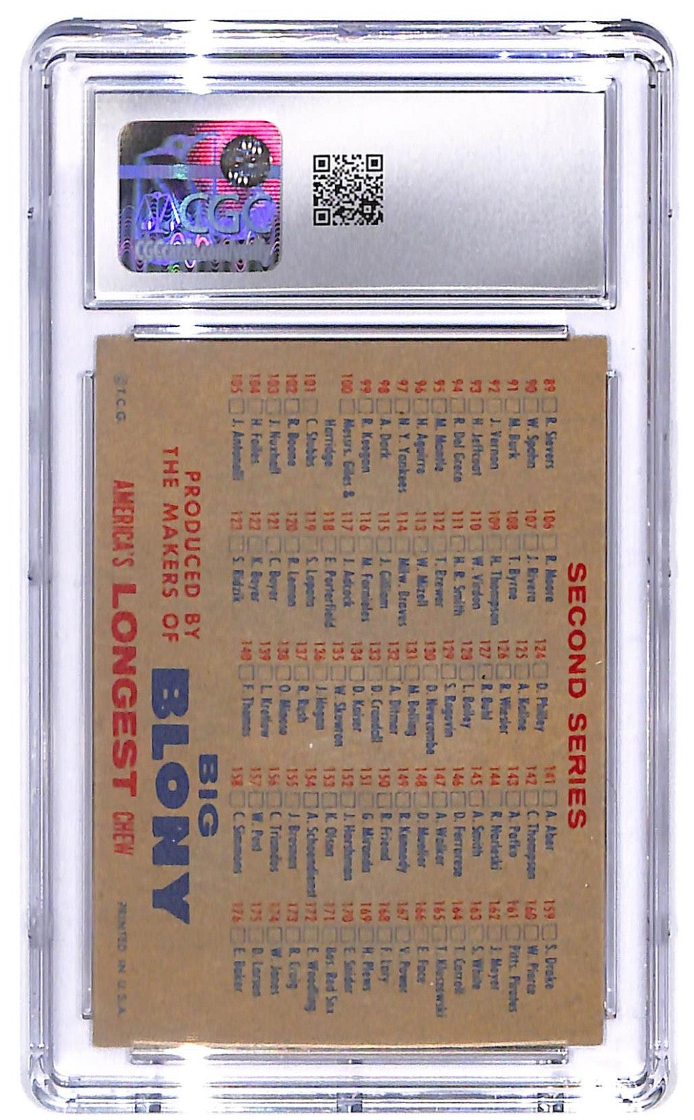 1957 Checklists 1st Series Checklist Topps - (1-176) Blony Back CGC Excellent 5