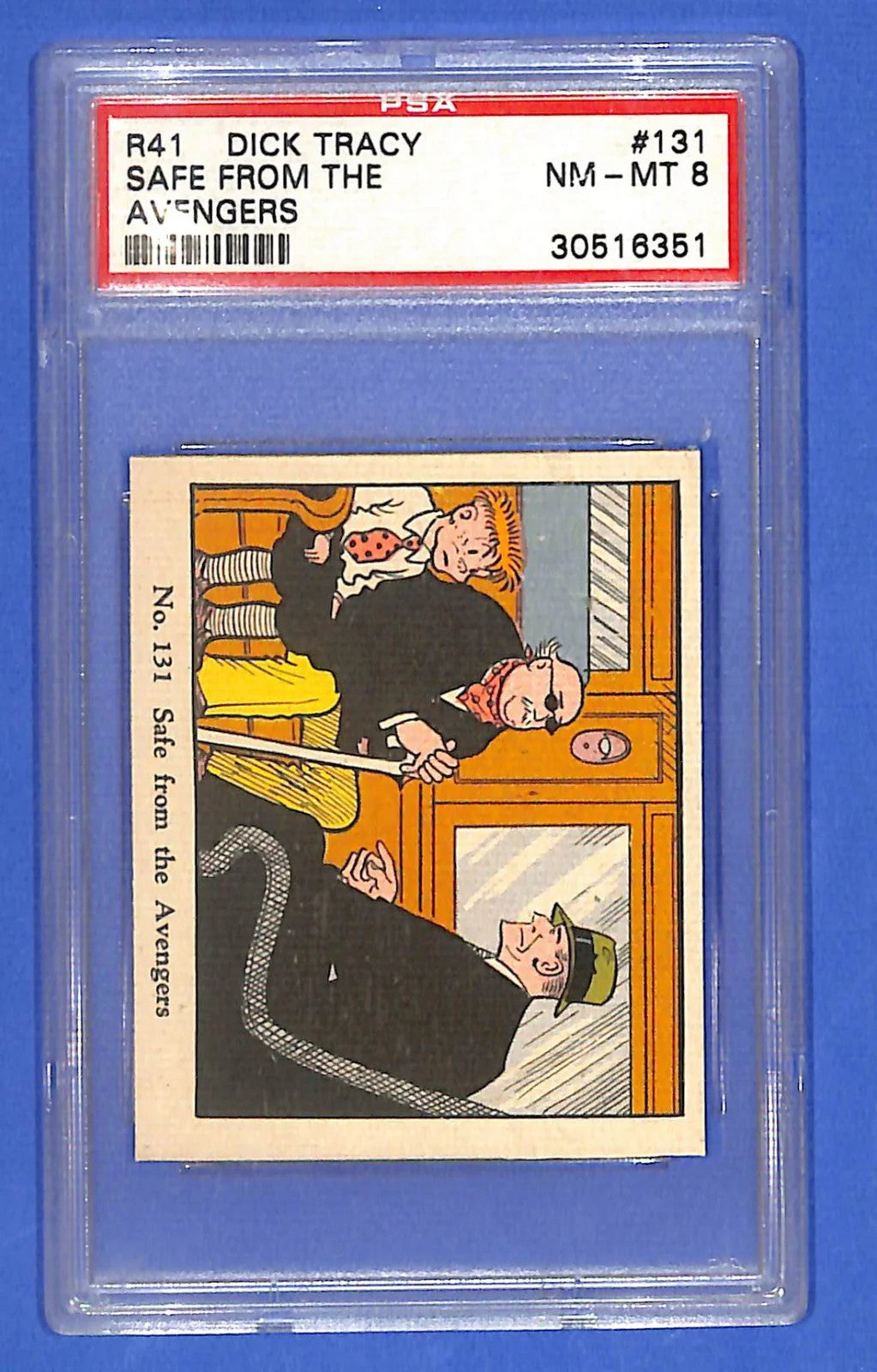 1937 R41 Dick Tracy Caramels #131 "Safe from the Avengers" PSA 8 NM-MT