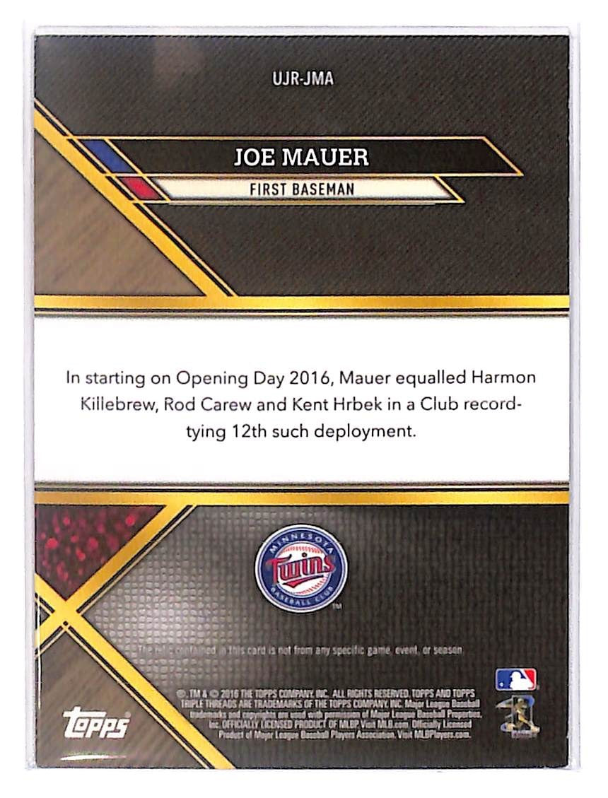 2016 Joe Mauer Topps Triple Threads Jumbo Relic - UJR-JMA #14/36