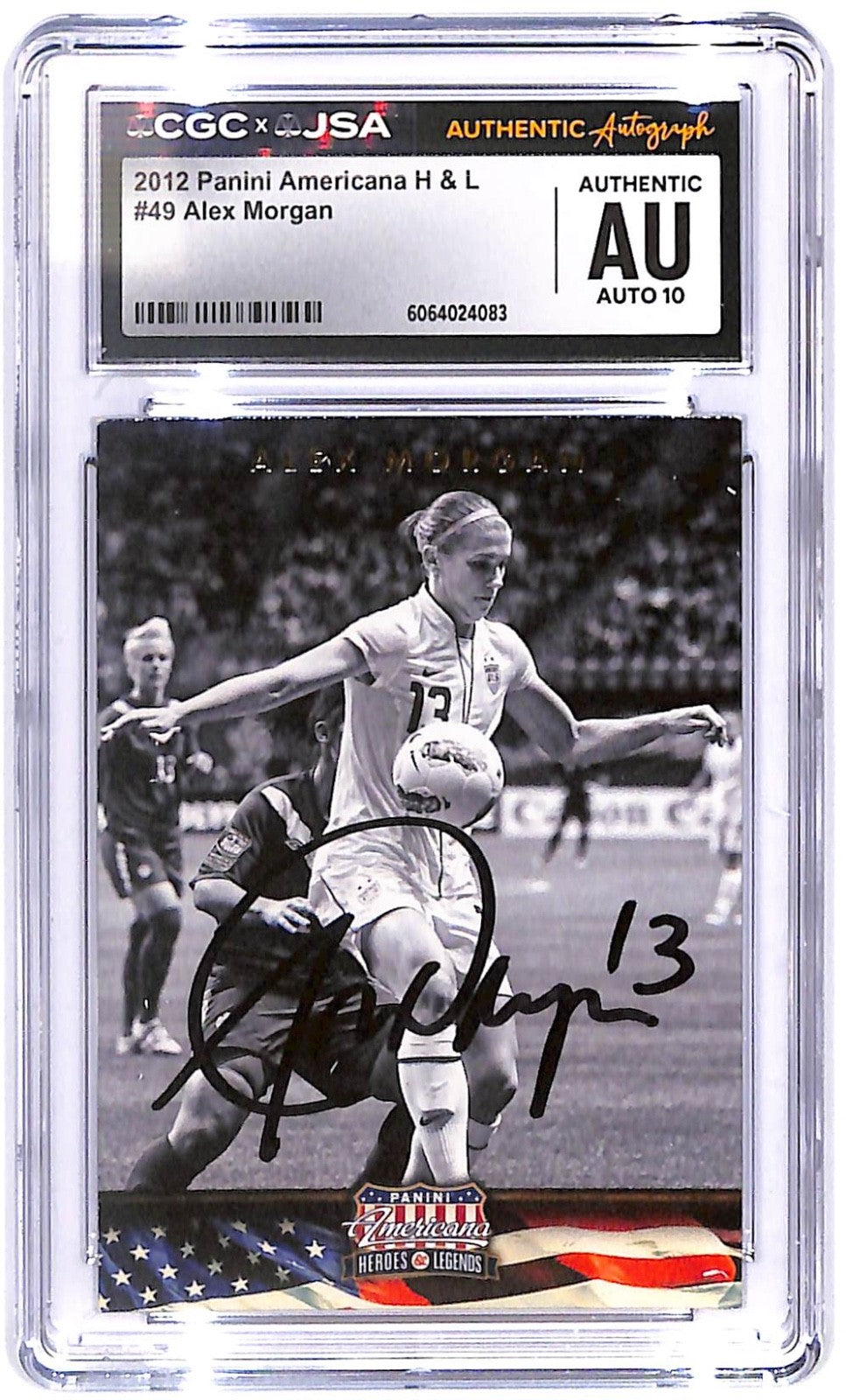 2012 Alex Morgan Panini Americana H&L Rookie RC #49 Signed Auto CGC JSA 10 RARE!