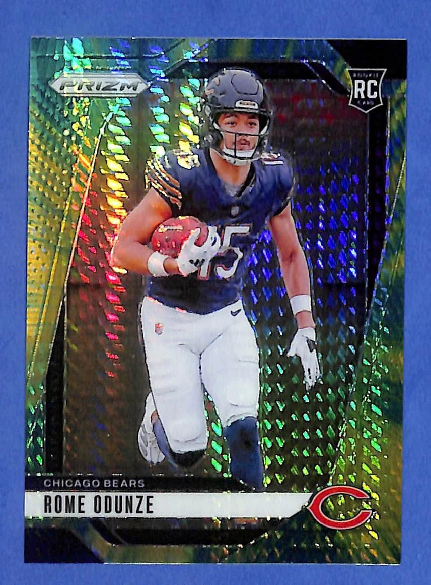 2024 Panini PRIZM - ROME ODUNZE Green/Yellow Pulsar RC #/180 CHICAGO BEARS