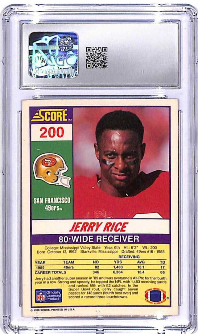 1990 Score Jerry Rice #200 CGC 10 49ers