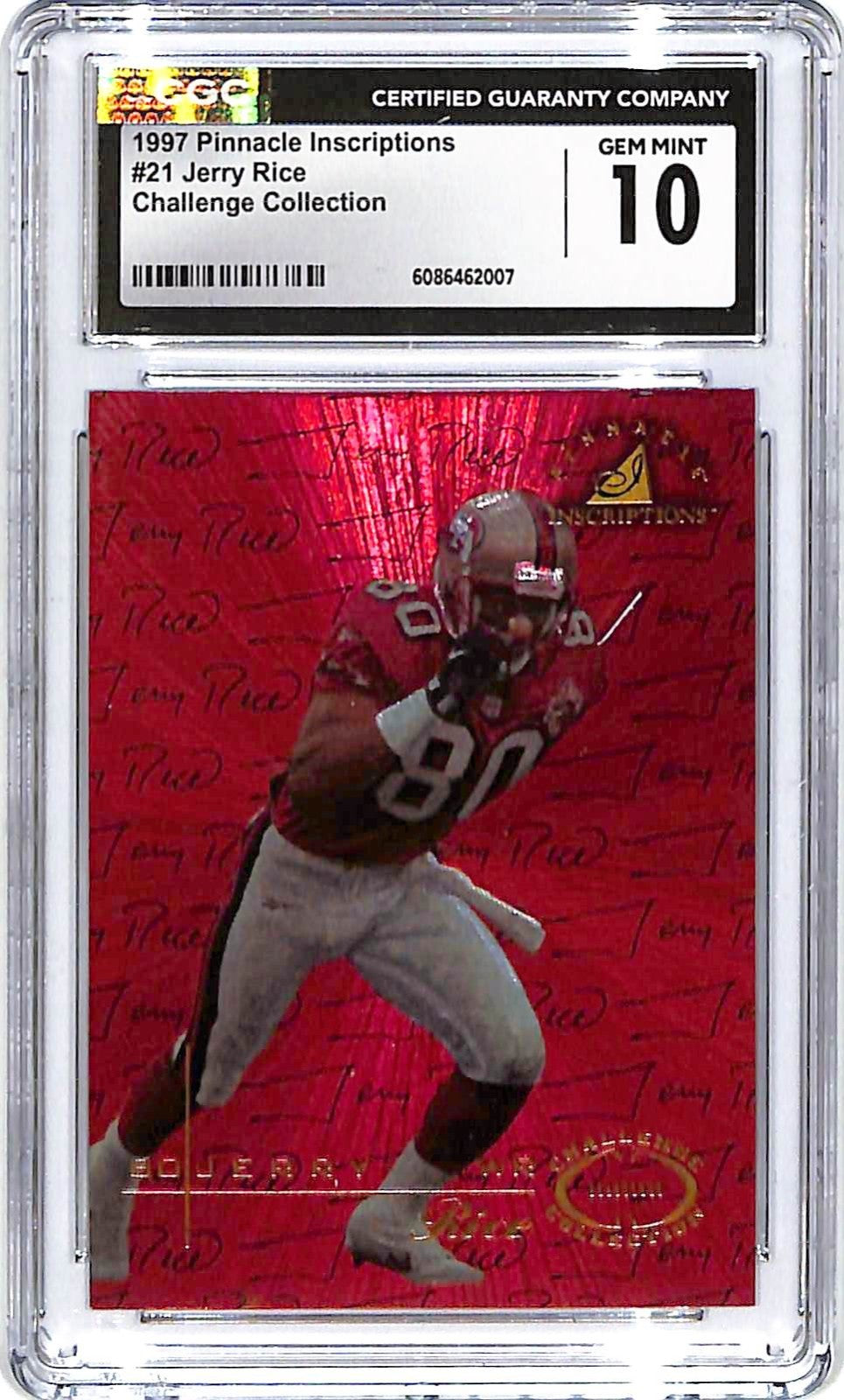 1997 Pinnacle Inscriptions Jerry Rice Challenge Collection #21 CGC 10 49ers
