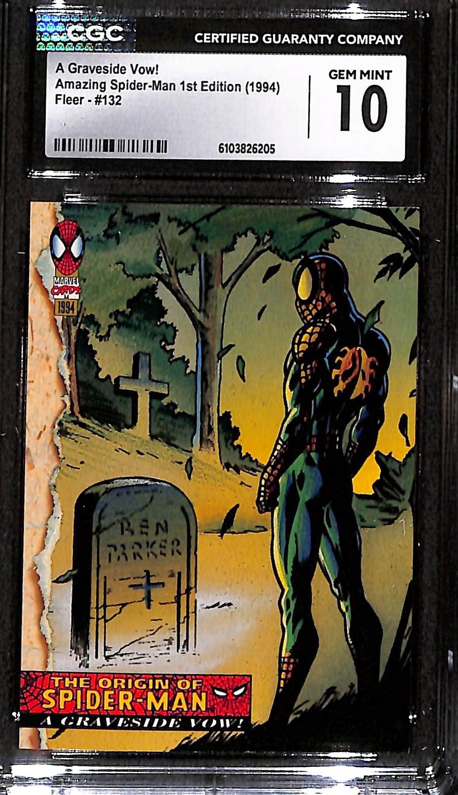 A Graveside Vow! Amazing Spider-Man 1st Edition (1994) Fleer #132 CGC 10