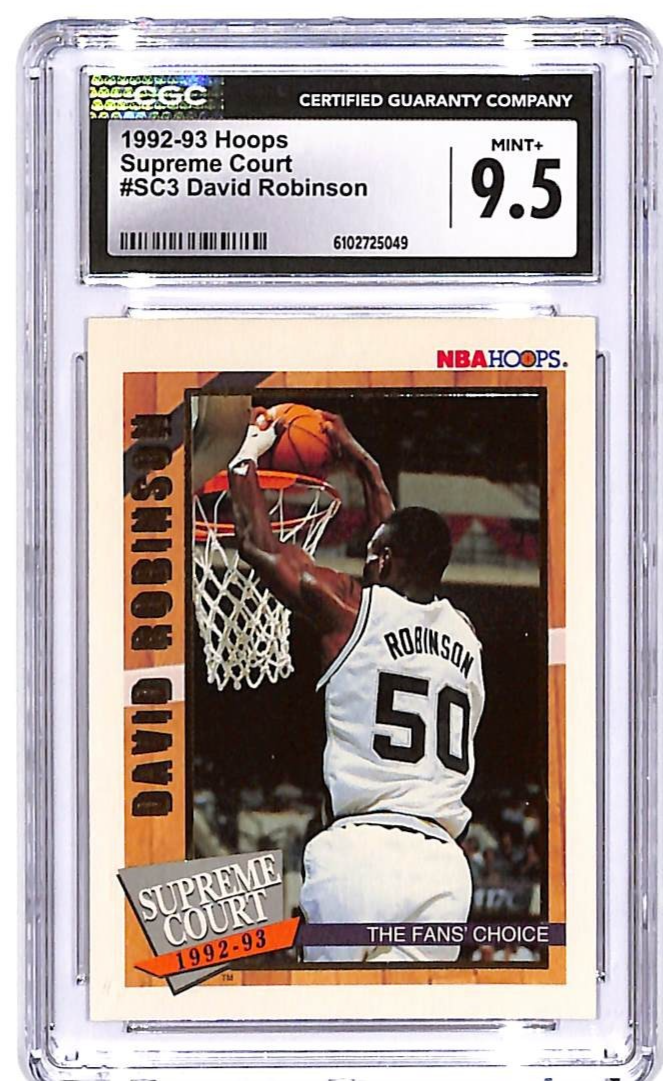 1992-93 Hoops David Robinson Supreme Court #SC3 CGC 9.5 Spurs