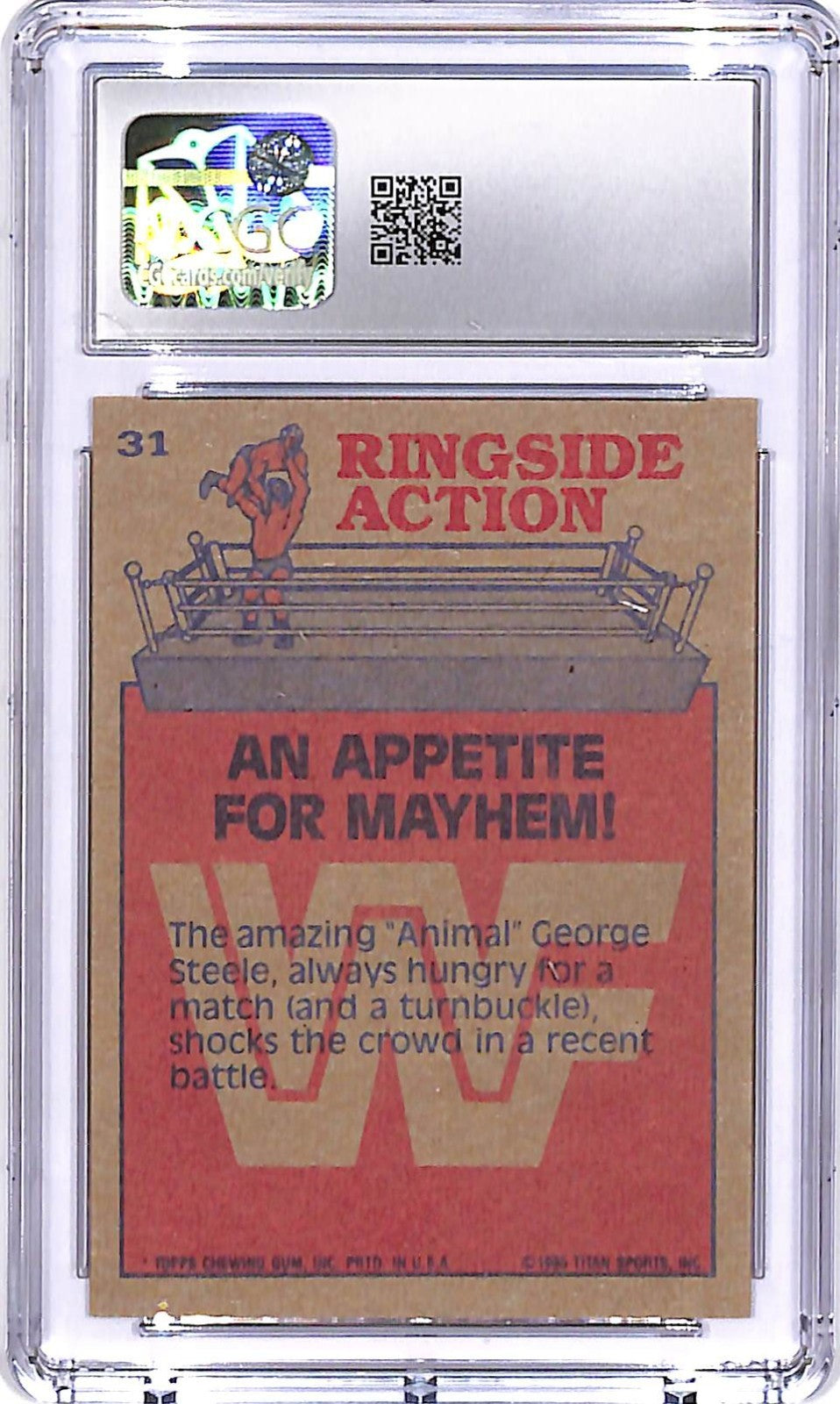 1985 Topps WWF An Appetite For Mayhem #31 George Steele CGC 9