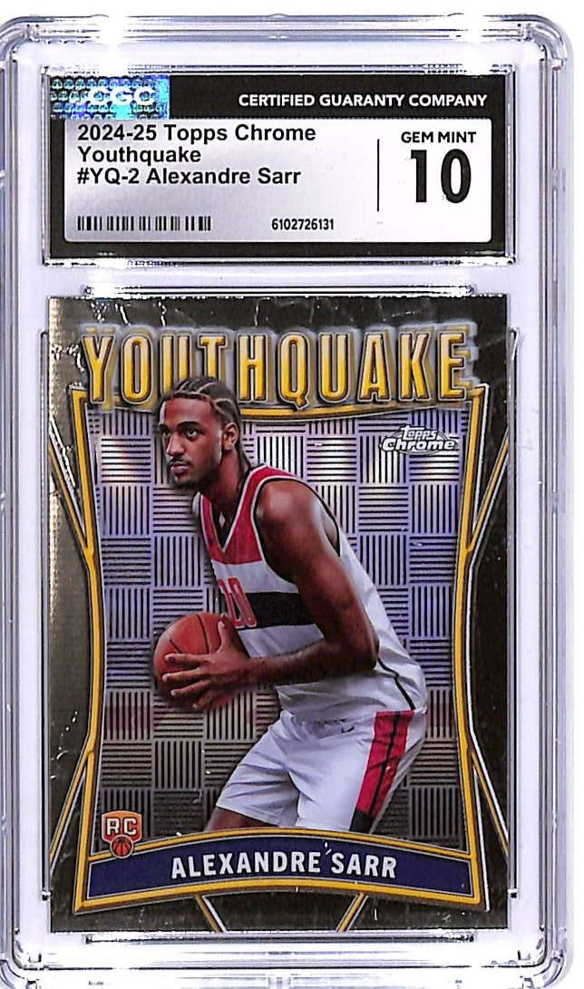 2024-25 Topps Chrome Alexandre Sarr Youthquake Rookie RC YQ2 CGC 10 Wizards