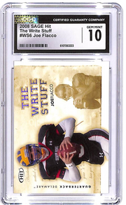 2008 Sage Hit Joe Flacco The Write Stuff Rookie RC WS6 CGC 10
