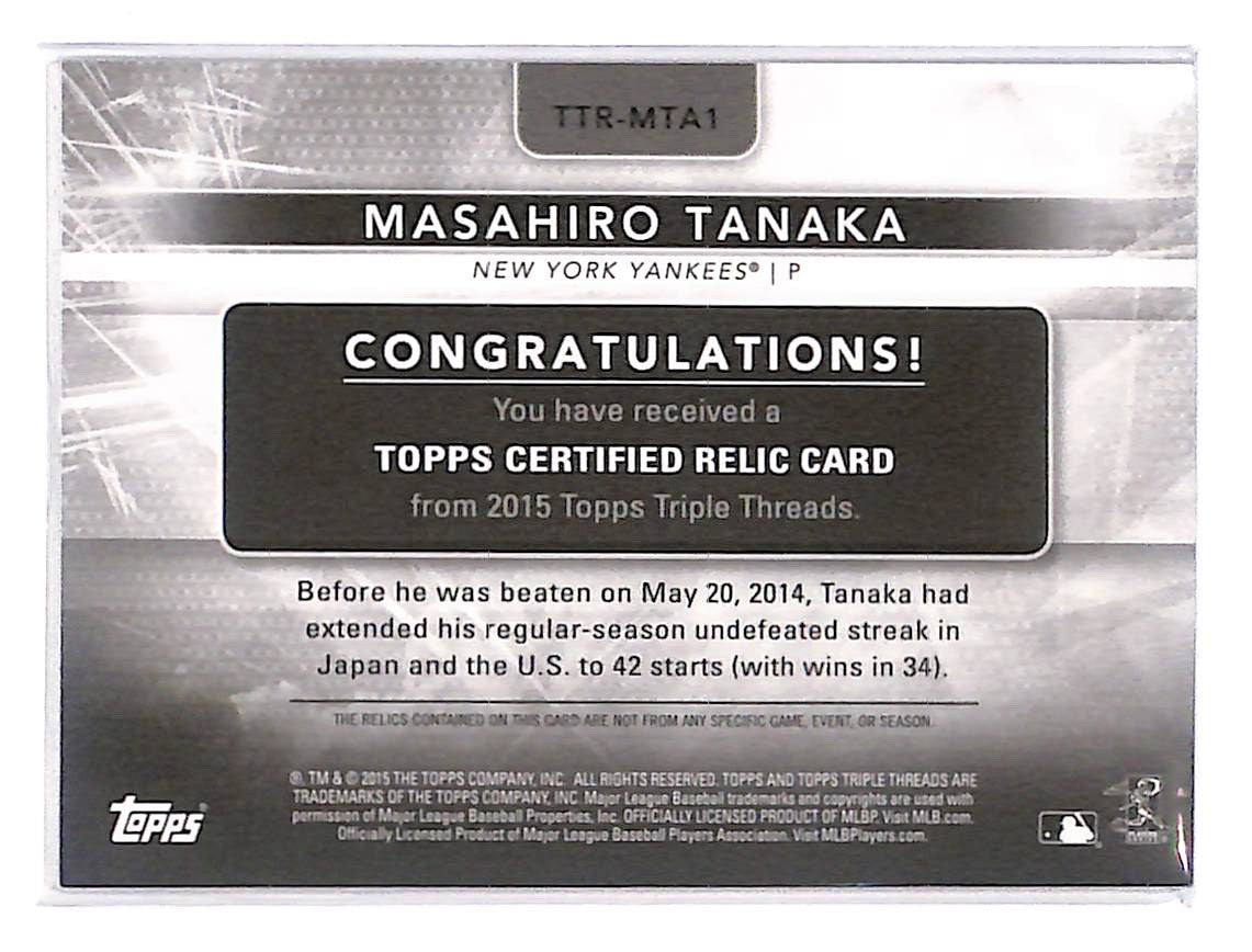 2015 Masahiro Tanaka Topps Triple Threads Relics - TTR-MTA1 #26/36