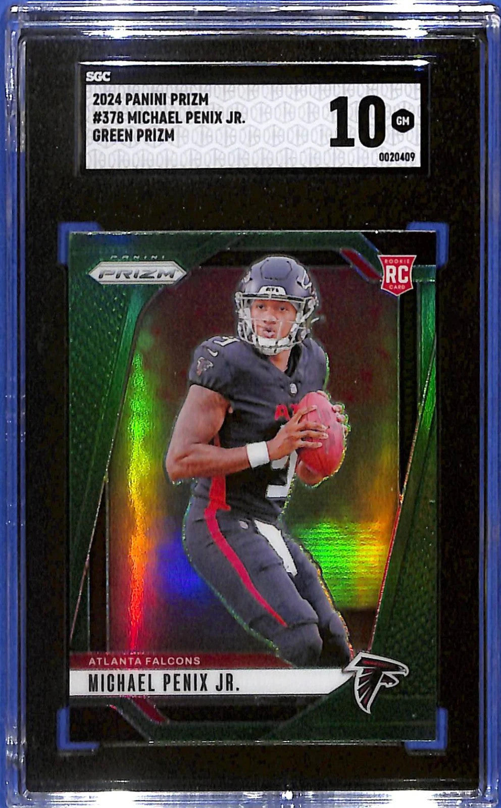 2024 Michael Penix Jr. Panini Prizm Green Prizm #378 Green Prizm (RC) SGC 10