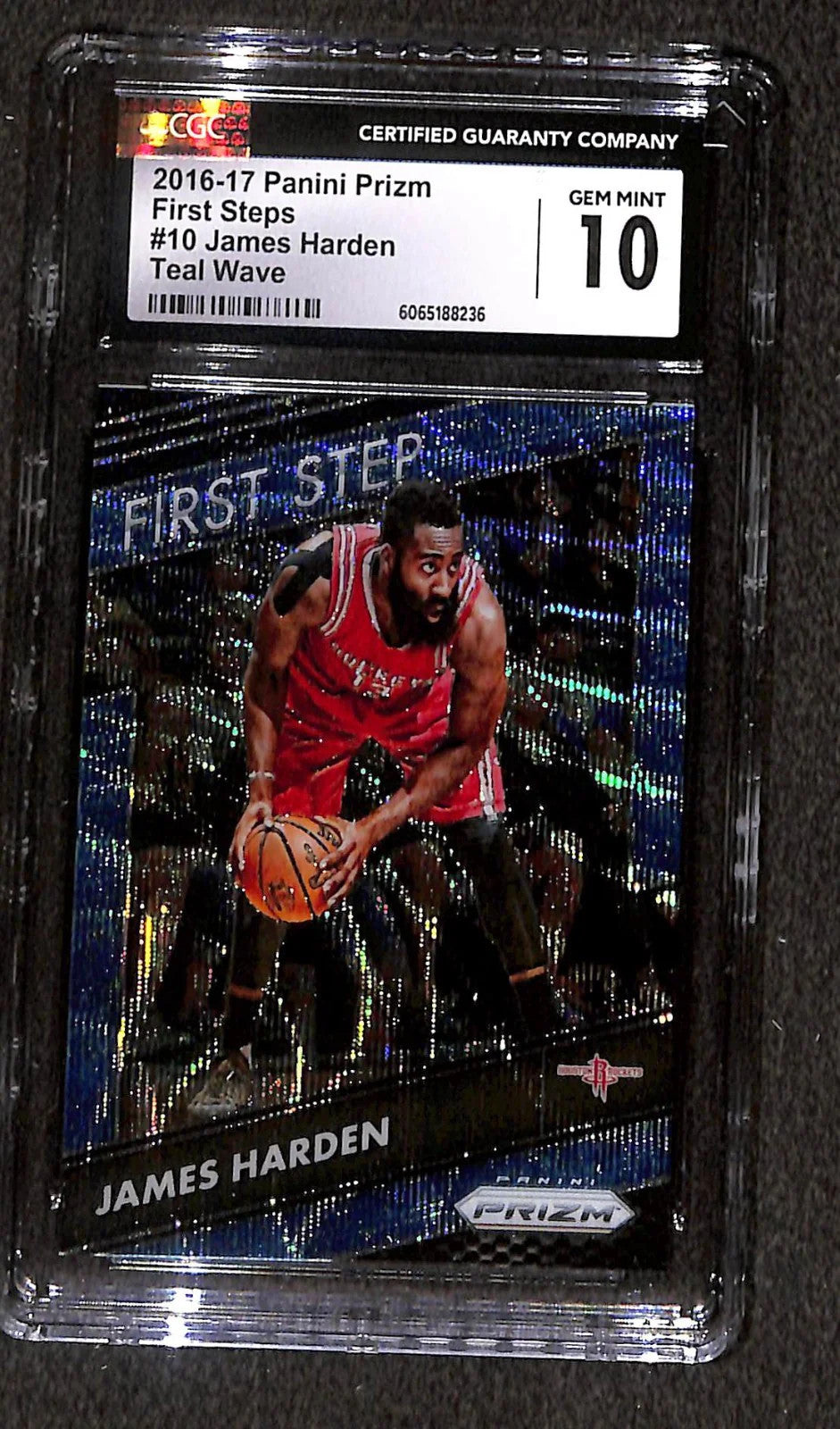 2016/17 Prizm First Steps #10 James Harden Teal Wave #20/25 CGC 10 Gem Mint