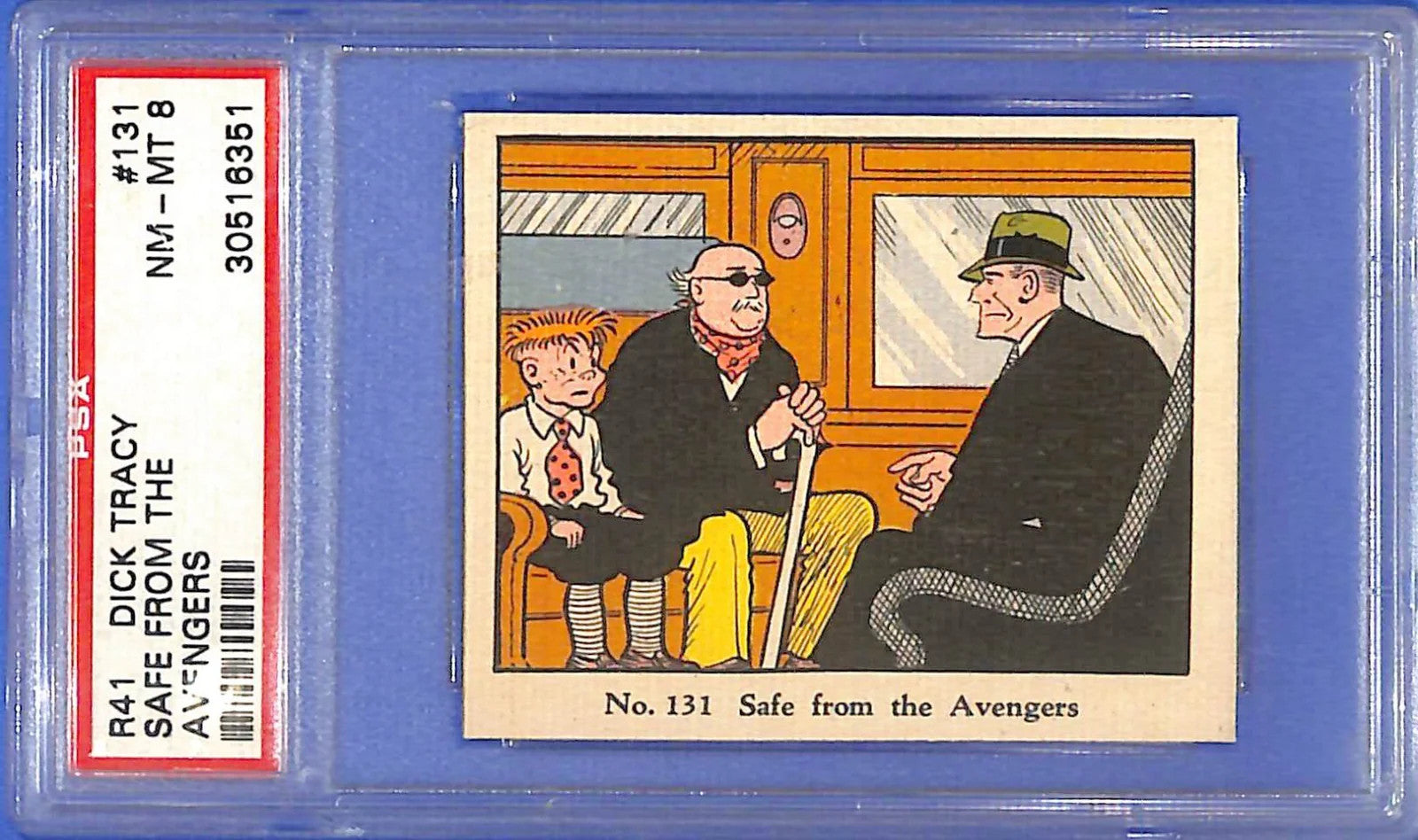 1937 R41 Dick Tracy Caramels #131 "Safe from the Avengers" PSA 8 NM-MT