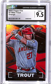 2021 Topps Fire Mike Trout Orange /299 CGC 9.5 Angels #1