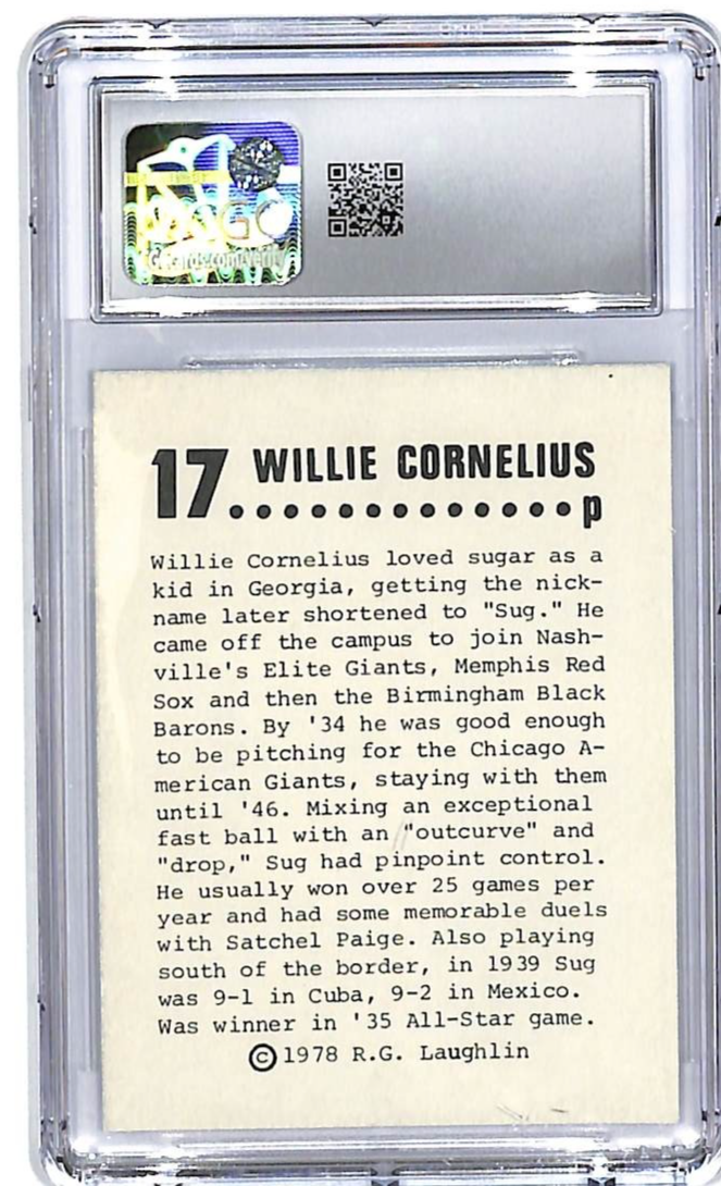 1978 Laughlin Long Ago Black Stars CGC 8 Sug Cornelius #17