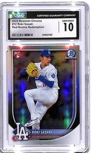 2025 Bowman Chrome Roki Sasaki Red Rookie Redemption RC CGC 10 Dodgers
