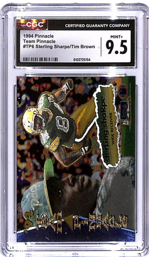1994 Pinnacle Sterling Sharpe Tim Brown Team Pinnacle TP4 CGC 9.5