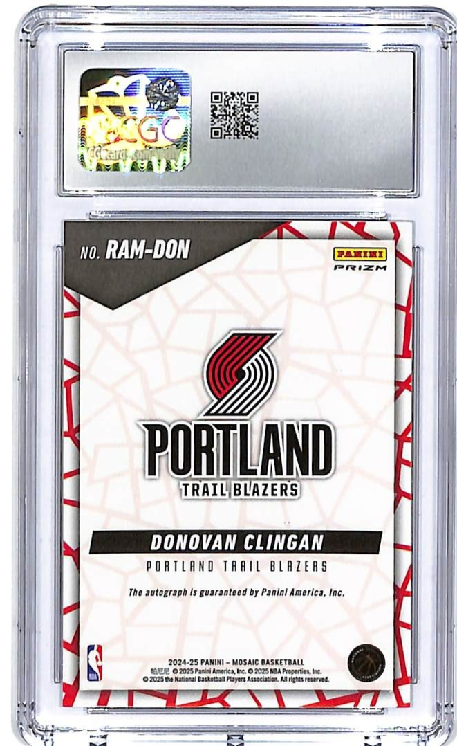 2024-25 Mosaic Donovan Clingan Auto Autograph Rookie RC CGC 10 RAM-DON Blazers