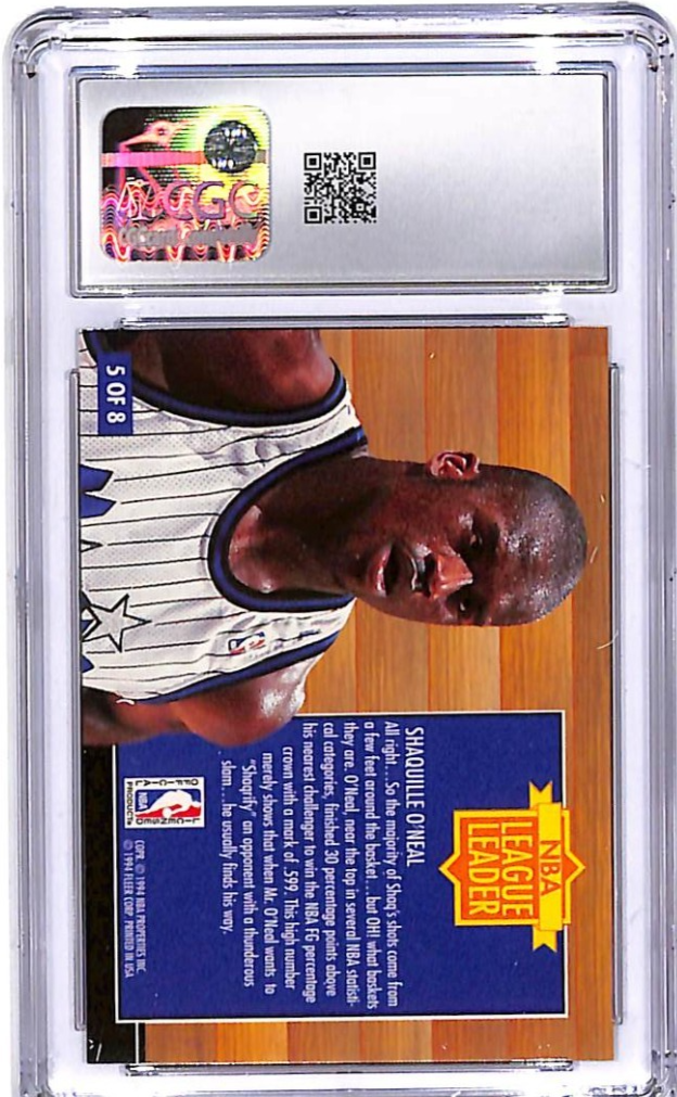 1994-95 Fleer Shaquille O'Neal NBA League Leaders #5 CGC 9 Magic