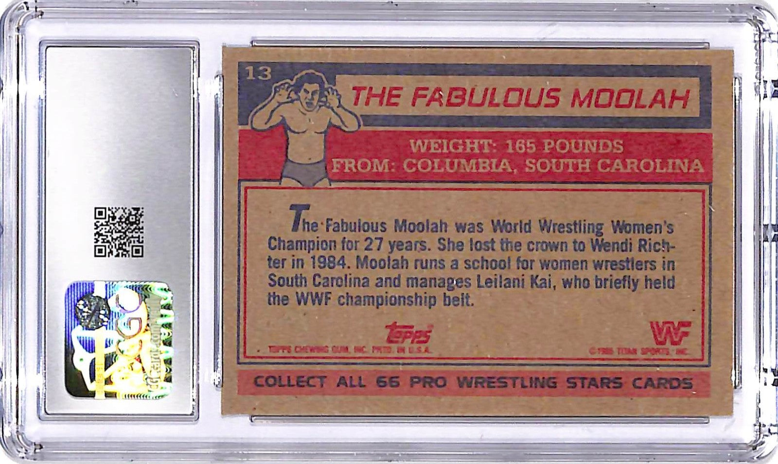 1985 Topps WWF - The Fabulous Moolah #13 CGC 9