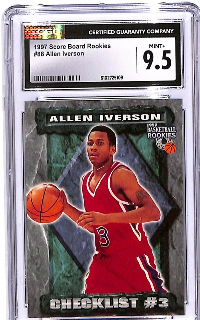 1997 Score Board Rookies Allen Iverson #88 CGC 9.5 76ers